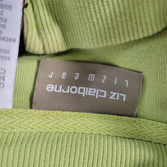 Womans Liz Claiborne Liz Wear Zip Front Jacket Knit Bright Green Size XL - Picture 8 of 10